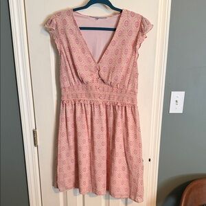 Collective Concepts Pink Patterned Mini Dress